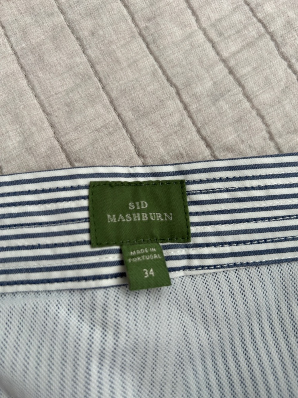 Sid mashburn Zip-Front Mid-Length Swim Short Blue/White Seersucker 34” men’s - Picture 9 of 16